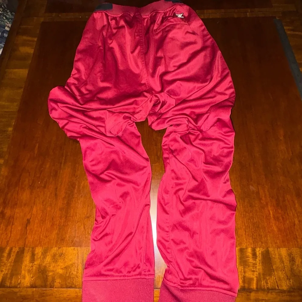 Zipway NBA Tear Away‎ Track Pants Red Snap Joggers Basketball Size L